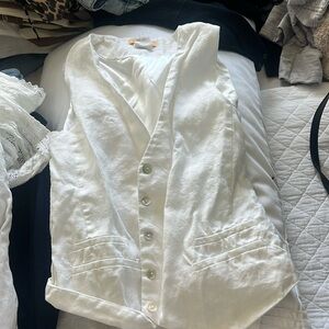 White linen vest